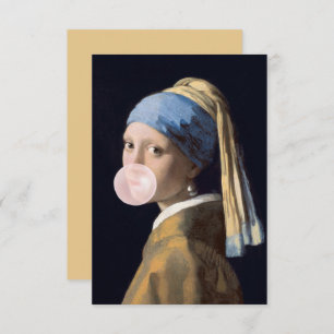 Cartão De Agradecimento Bubble Gum Diva com Pérolas