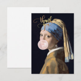 Cartão De Agradecimento Bubble Gum Diva com Pérolas