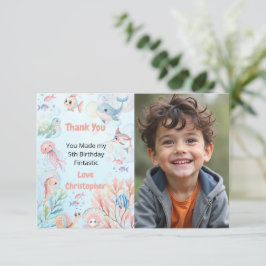 Cartão De Agradecimento Bubbles & Fins Children's Birthday 