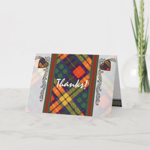 Cartão De Agradecimento Buchanan Family clan Xadrez escocesa kilt tartan