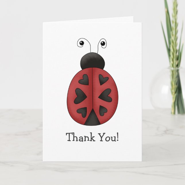 Cartão De Agradecimento Buggin' You · Ladybug Hearts (Frente)
