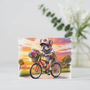 Cartão De Agradecimento Buldogue Francês Bicicleta French Bulldog
