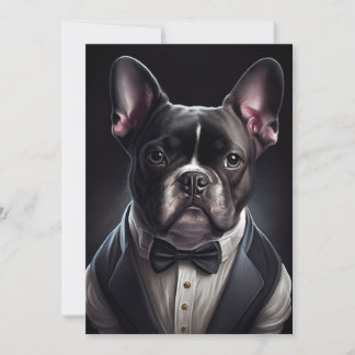 Cartão De Agradecimento Buldogue Francês Vestindo Tuxedo