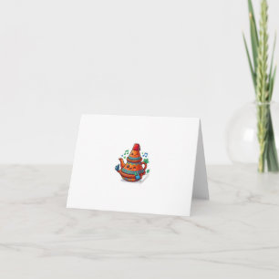 Cartão De Agradecimento Bule Chaleira Marroquina Kawaii - Bonito Pau Com B
