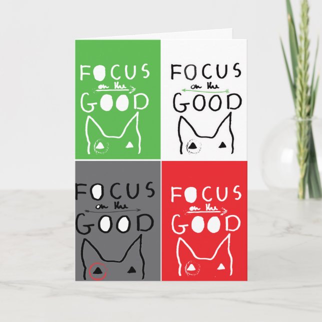 Cartão De Agradecimento Bull Terrier Pop Art Foco na citação BOM (Frente)