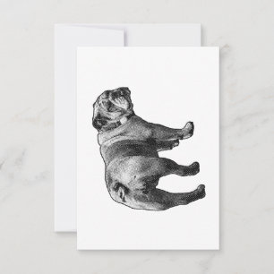 Cartão De Agradecimento Bulldog Grato, Coração Firme