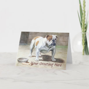 Cartão De Agradecimento Bulldog Vintage Greeting Card