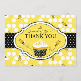 Cartão De Agradecimento Bumble o obrigado do cupcake da abelha você