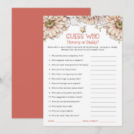 Cartão De Agradecimento Bumblebee adivinha quem é a mãe ou o jogo do Chá d