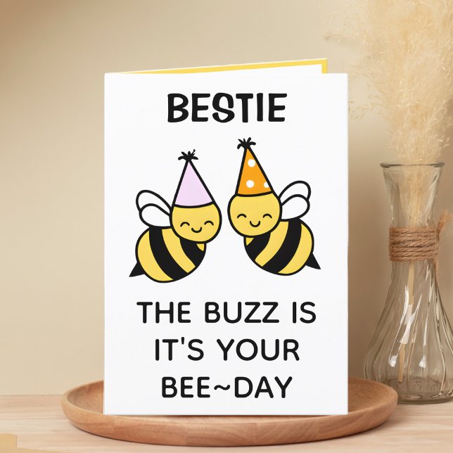 Cartão De Agradecimento Bumblebee Bonito Feliz Aniversário Feliz Amigo de  (cute bee bumblebee birthday card for best friend)