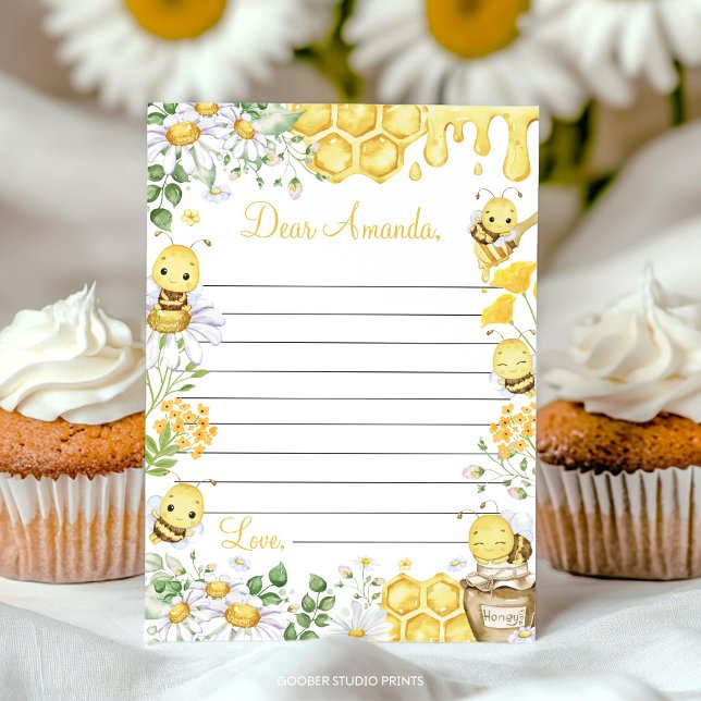 Cartão De Agradecimento Bumblebee Floral Time Capsule Note Message Card (Criador carregado)