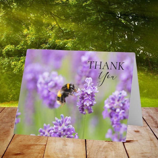 Cartão De Agradecimento Bumblebee na Lavanda (Criador carregado)