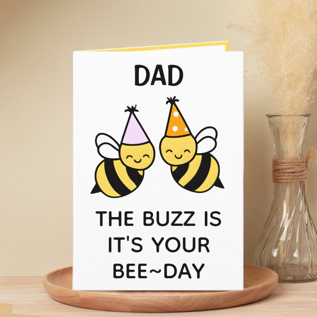 Cartão De Agradecimento Bumblebee Pai de Abelhas Feliz Aniversário (cute bee bumblebee birthday card for dad)
