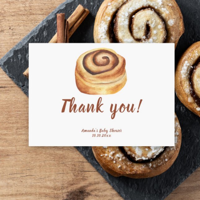 Cartão De Agradecimento Bun in the oven Baby Shower Thank you (Criador carregado)