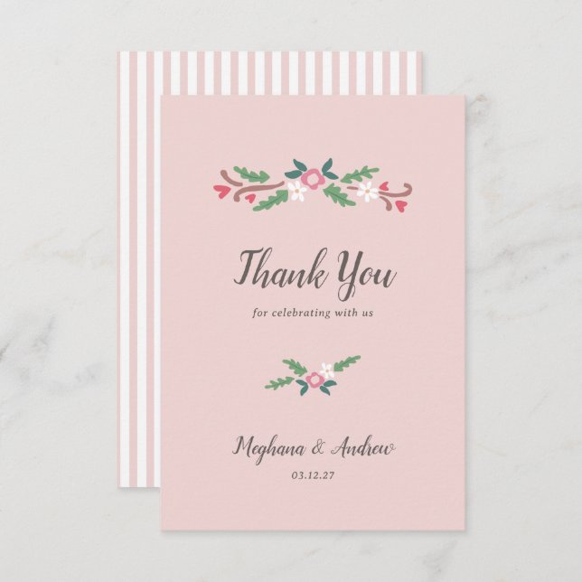 Cartão De Agradecimento Bunch Floral Romântico Russo (Frente/Verso)