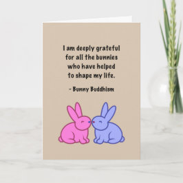 Cartão De Agradecimento Bunny Buddhism "Grateful Bunnies" Thank You Card