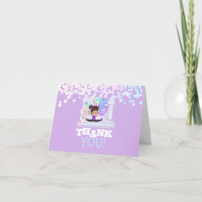 Cartão De Agradecimento Bunt House Jump Quinta Aniversário (Frente)