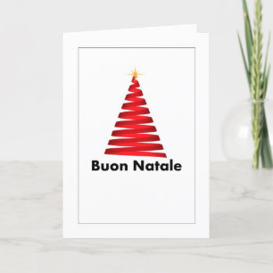 Cartão De Agradecimento Buon Natale Albero Italian Greeting Card