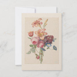 Cartão De Agradecimento Buquê de aquarela de arte floral vintage holandês