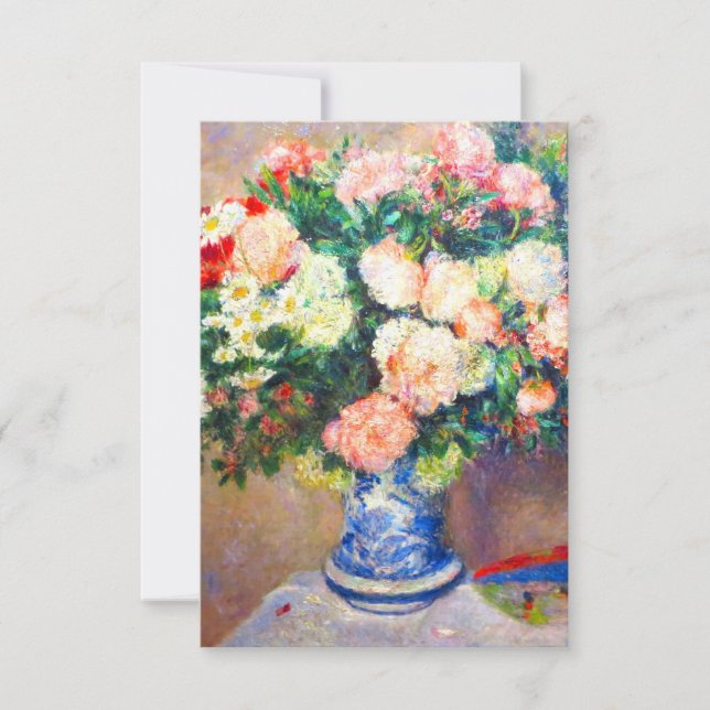 Cartão De Agradecimento Buquê de crisântemos e um ventilador japonês (Frente)