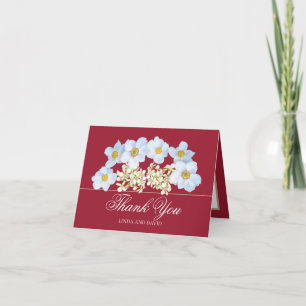 Cartão De Agradecimento Buquê de Flores de Anêmona Branca e Orquídea Obrig