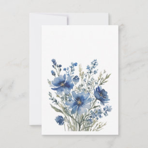 Cartão De Agradecimento Buquê de Flores Elegante Aquarela