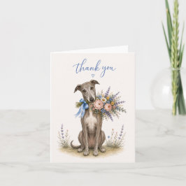 Cartão De Agradecimento Buquê de Flores Greyhound Obrigado