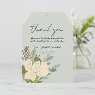Cartão De Agradecimento Buquê de Gardênia Floral Obrigado Chá de Noiva