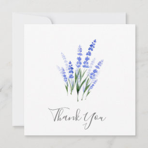 Cartão De Agradecimento Buquê de Lavanda em Aquarela