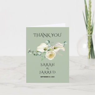 Cartão De Agradecimento Buquê de Lírios Calla Branco da Aquarela