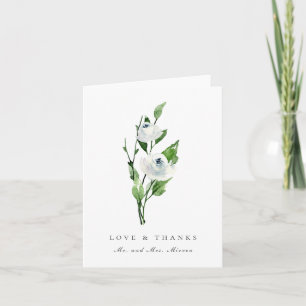 Cartão De Agradecimento Buquê De Noiva Floral Branco Elegante Agradeciment