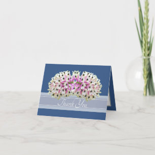 Cartão De Agradecimento Buquê de Orquídea Rosa Branca Exótica Elegante Obr