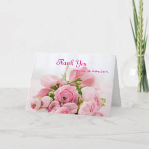 Cartão De Agradecimento Buquê de Rosas Rosa Obrigado