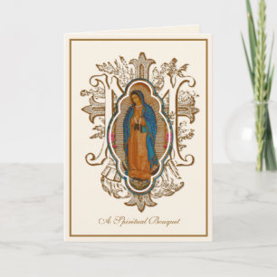Cartão De Agradecimento Buquê espiritual católico da Virgem Guadalupe 