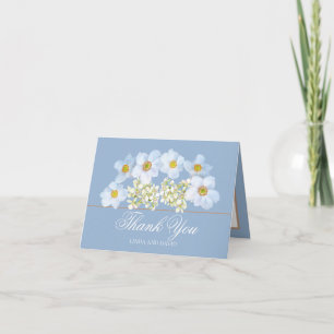 Cartão De Agradecimento Buquê Floral Botânico Flor de Casamento Agradecime