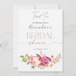 Cartão De Agradecimento Buquê Floral de Chá de panela Personalizado