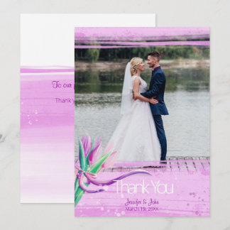 Cartão De Agradecimento Buquê floral elegante de tulipas