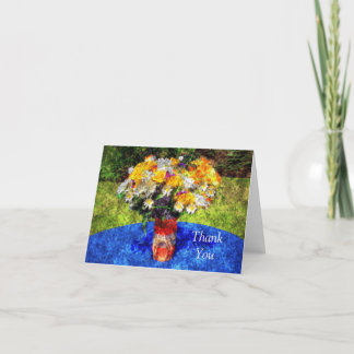 Cartão De Agradecimento Buquê Floral Mason Jar Summer Obrigado