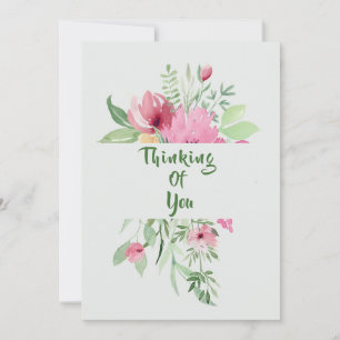 Cartão De Agradecimento Buquê Floral "Pensando Em Você"