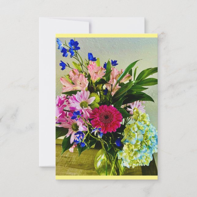 Cartão De Agradecimento Buquê Obrigado Nota (Frente)