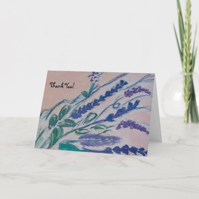 Cartão De Agradecimento buquê romântico (Frente)