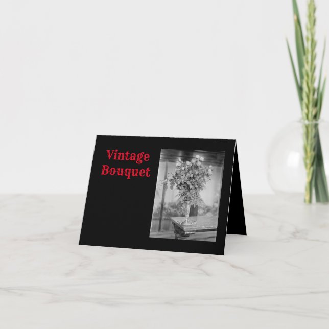 Cartão De Agradecimento Buquê Vintage (Frente)