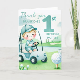 Cartão De Agradecimento Buraco em um primeiro aniversario Golfe Par-tee