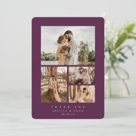 Cartão De Agradecimento Burgundy Elegant Mínimo 4 Foto: Flat