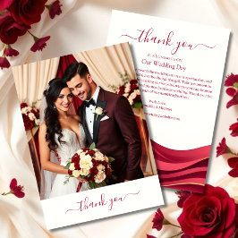 Cartão De Agradecimento Burgundy Wedding Thank You Card