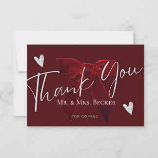 Cartão De Agradecimento Burgundy wedding thank you cards