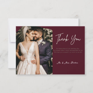Cartão De Agradecimento Burgundy wedding thank you cards