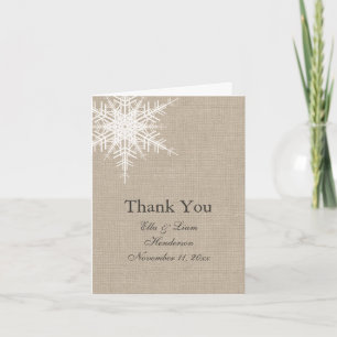 Cartão De Agradecimento Burlap Snowflake Thank You Card