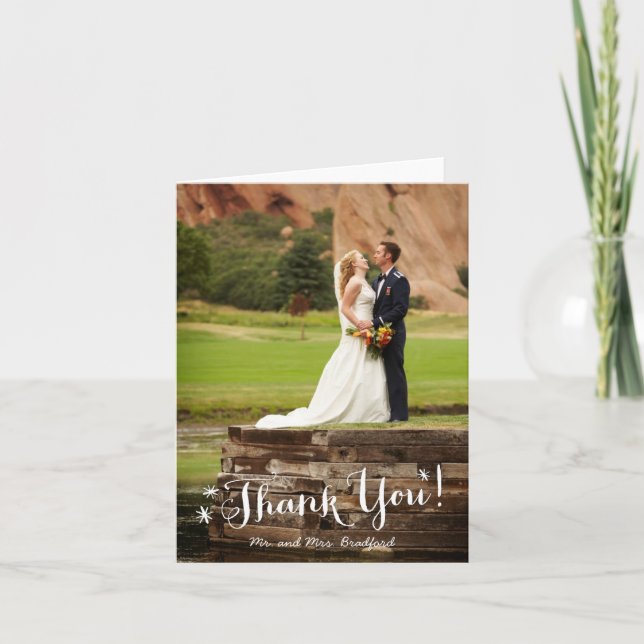 Cartão De Agradecimento Bursting with Thanks Folded Photo Note Card (Frente)