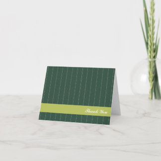 Cartão De Agradecimento Business pinstripes pine green custom thank you